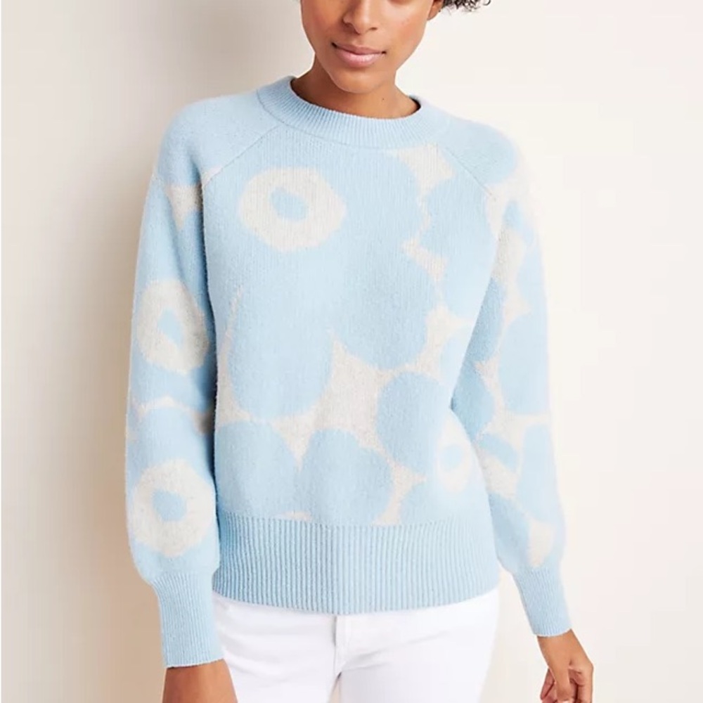 Marimekko Unikko Poppy Sweater Blue Sz M